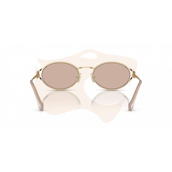 Óculos de Sol Miu Miu Oval Metálico - Rosa-dourado SMU 52Y ZVN-20F