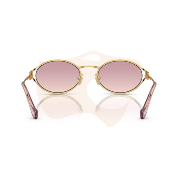 Óculos de Sol Miu Miu Oval Metálico - Dourado / Rosa degradê SMU 52Y 5AK‑06S