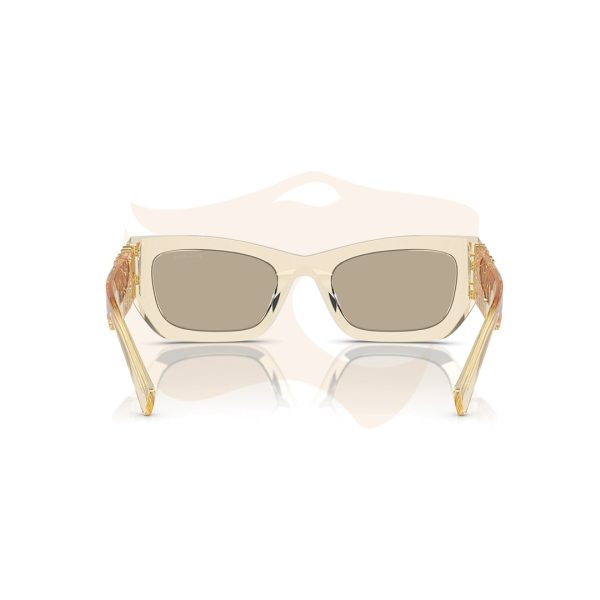 Óculos de Sol Miu Miu Retangular - Bege translúcido SMU 09W 11T‑40F