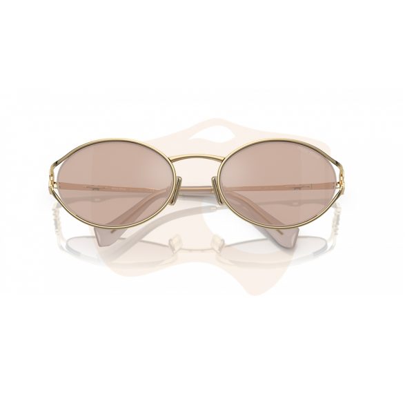 Óculos de Sol Miu Miu Oval Metálico - Rosa-dourado SMU 52Y ZVN-20F