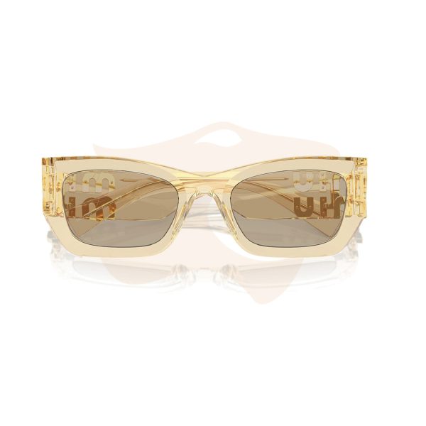 Óculos de Sol Miu Miu Retangular - Bege translúcido SMU 09W 11T‑40F
