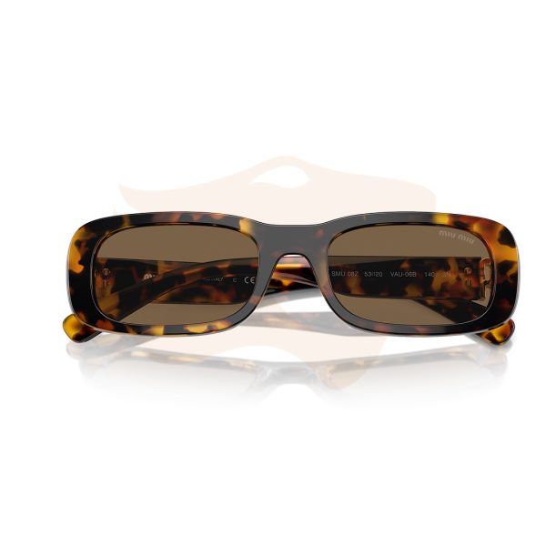 Óculos de Sol Miu Miu Retangular Vintage - Tartaruga SMU 08Z VAU‑065