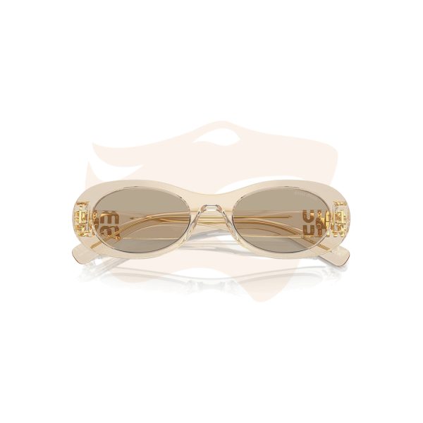Óculos de Sol Miu Miu Oval - Bege translúcido SMU 06Z 11T‑40F