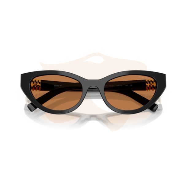 Óculos de Sol Miu Miu Butterfly - Preto/Marrom SMU A04 16K‑101