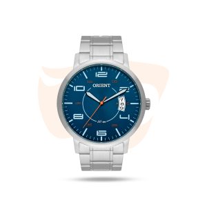 Relógio Orient Eternal Analógico - Prata com mostrador azul MBSS1381 D2SX