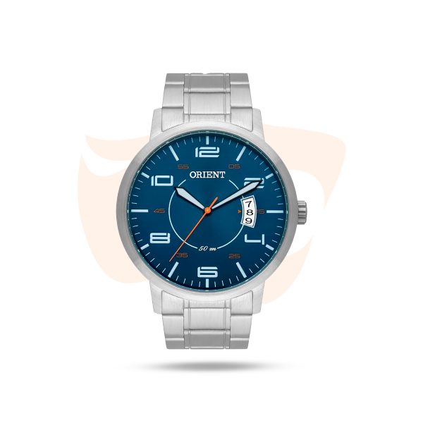Relógio Orient Eternal Analógico - Prata com mostrador azul MBSS1381 D2SX
