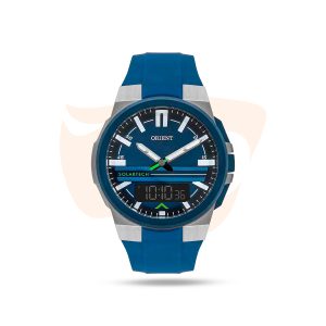 Relógio Orient Anadigi SolarTech - Preto com pulseira azul MTSPA006 G1DX