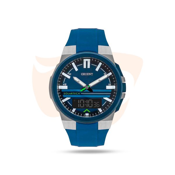 Relógio Orient Anadigi SolarTech - Preto com pulseira azul MTSPA006 G1DX