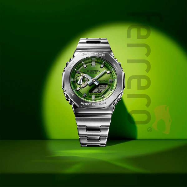 Relógio Casio G-Shock - Prata com Mostrador Verde GM-2110D-3ADR